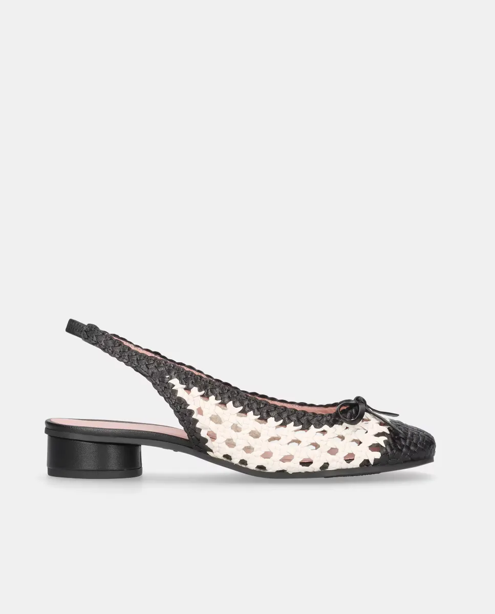 Женские балетки Odette из плетеной кожи наппа Pretty Ballerinas, чёрный
