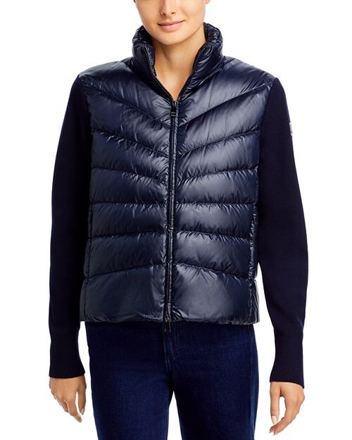 Пуховик смешанной техники Moncler, цвет Blue — фото 3