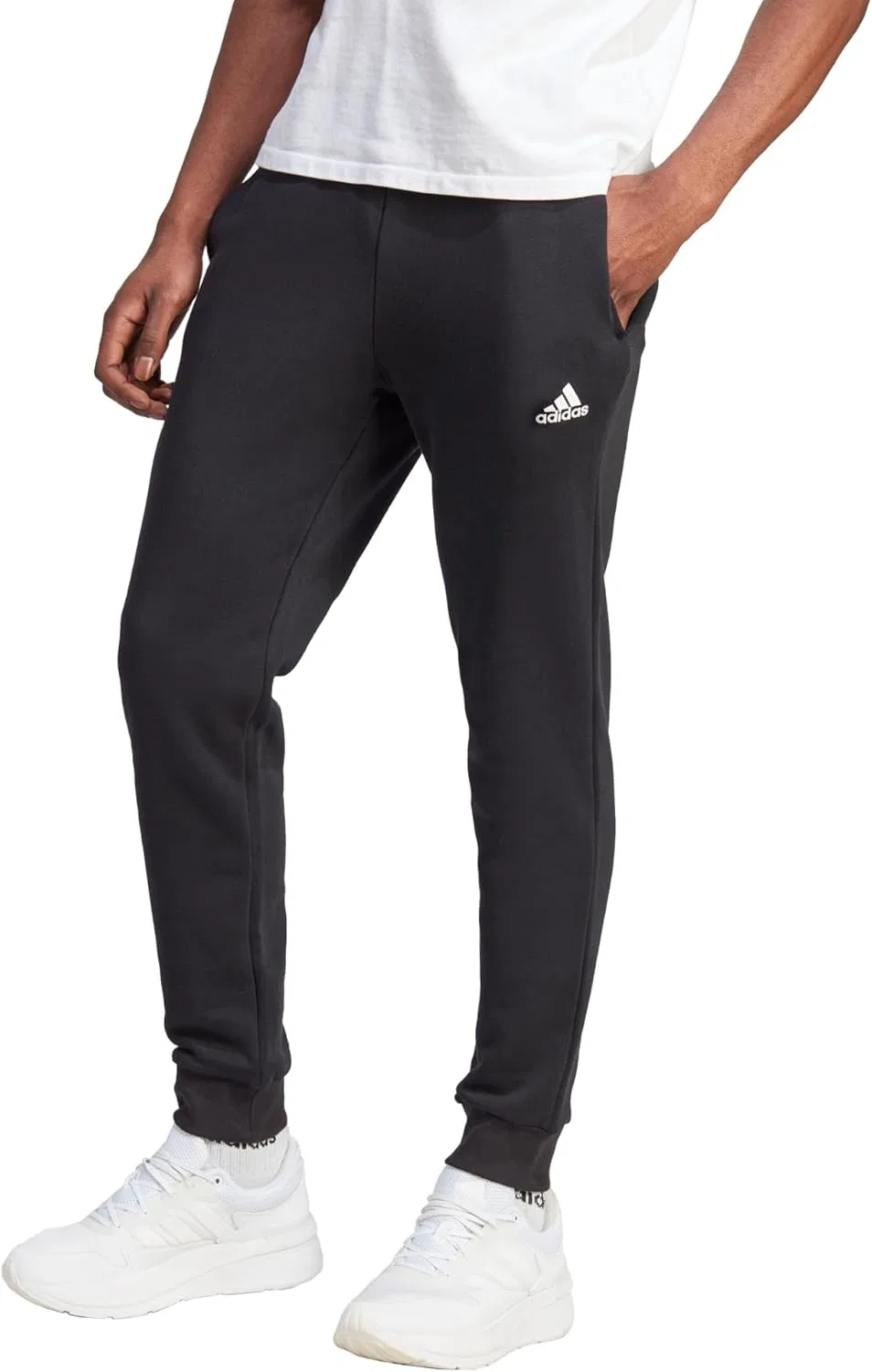 adidas - Мужские флисовые брюки Essentials с зауженными штанинами и манжетами