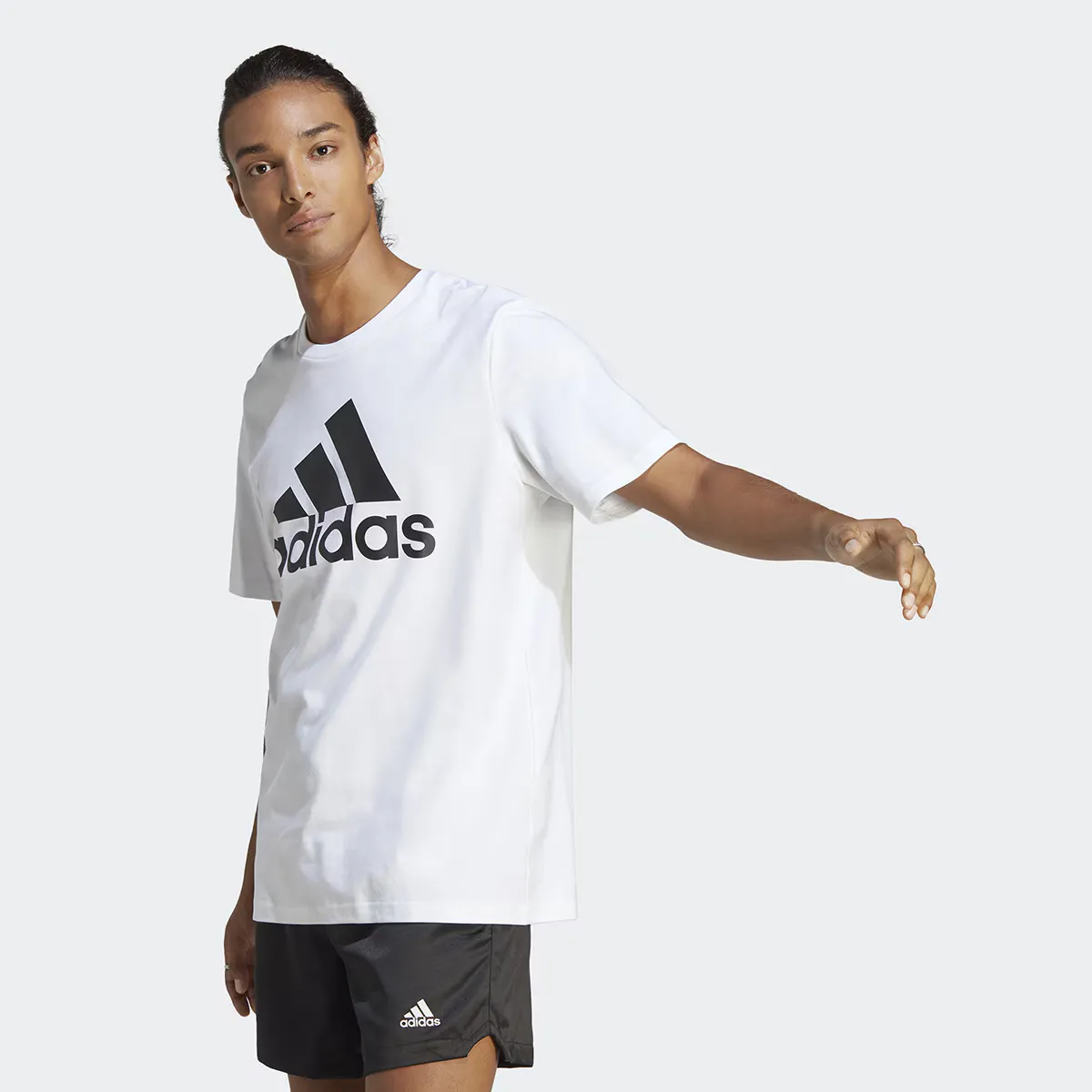 

Мужская футболка Essentials Single Jersey с большим логотипом Adidas, белый