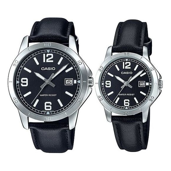 

Часы CASIO Quartz Couple Waterproof Black Analog, черный