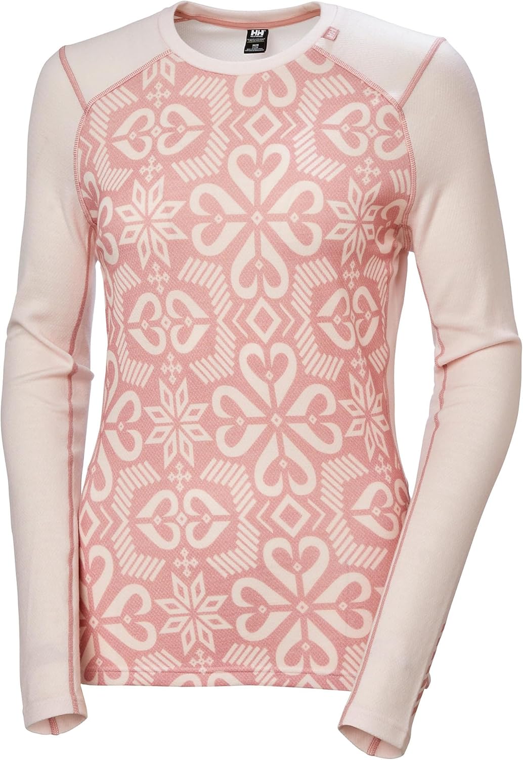 

Helly-Hansen W LIFA Merino Midweight Graphic Crew базовый слой, лонгслив, для холодной погоды, дышащий Helly Hansen, 082 Pink Tint Nordic Rose Aop