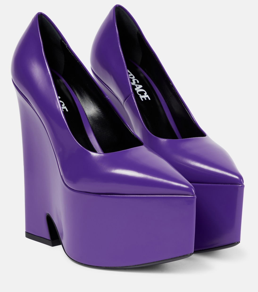 Туфли-лодочки из кожи Tempest на платформе Versace, Dark Orchid