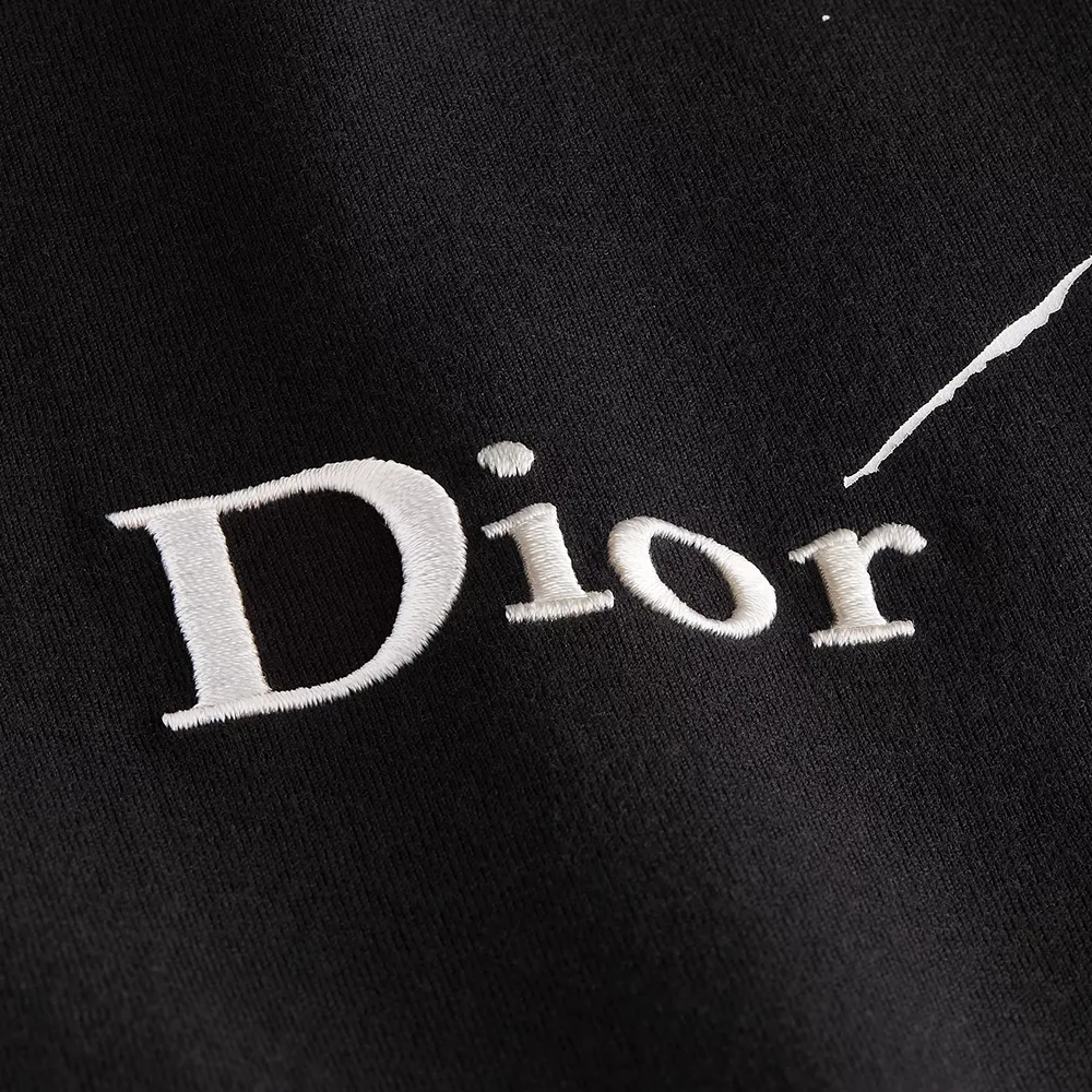 DIOR Футболка мужская черная с круглым вырезом — фото 3