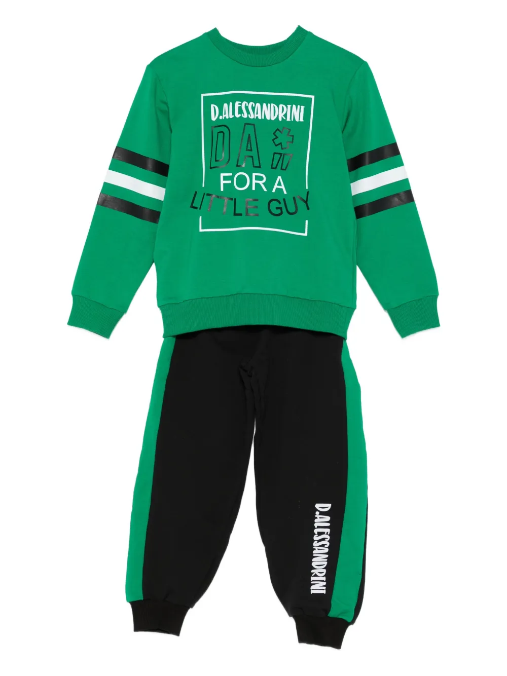 

Полосатый спортивный костюм Daniele Alessandrini Kids, зеленый