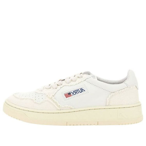 

Кроссовки medalist low soft goatskin frayed canvas 'white ivory white' Autry, белый