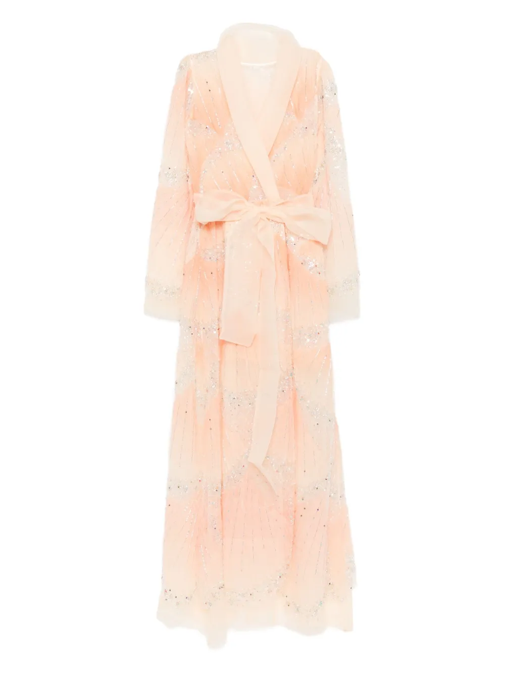 

Декорированное платье макси с запахом MIAU by Clara Rotescu, оранжевый