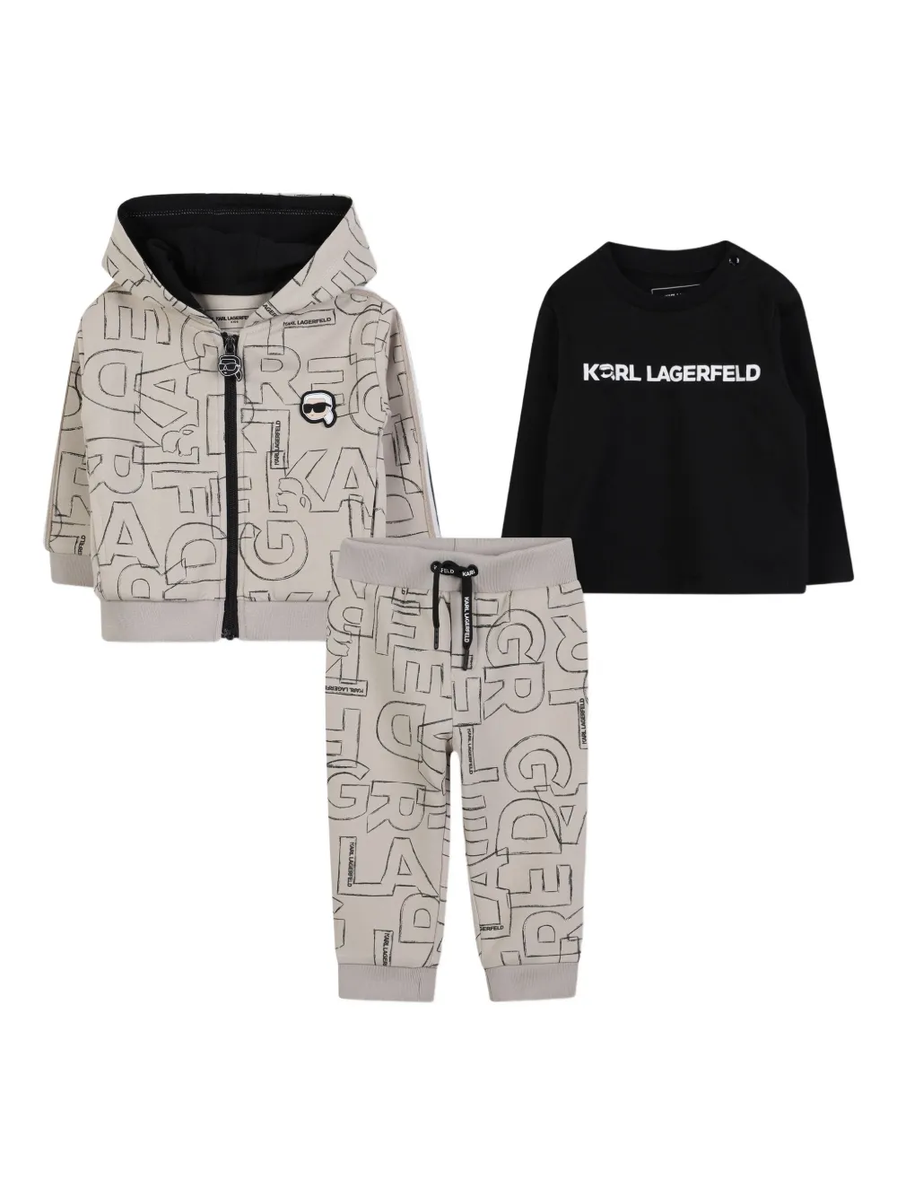 Спортивный костюм с логотипом KARL LAGERFELD KIDS, нейтральный — фото 3