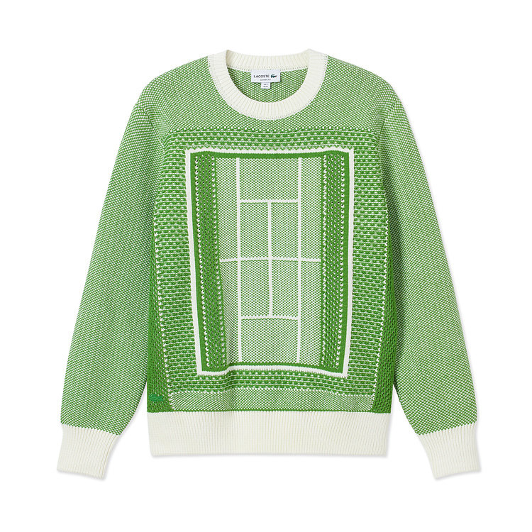 

LACOSTE Трикотаж мужской 4SI/Grass Green/White Crew Neck Moderate