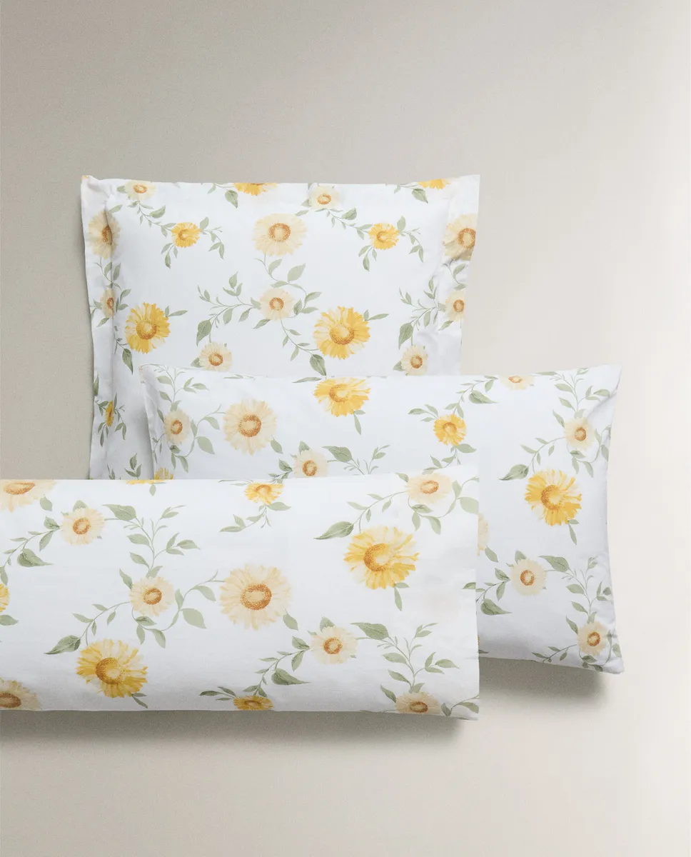 

Наволочка с принтом подсолнуха Zara Home, цвет Oyster White