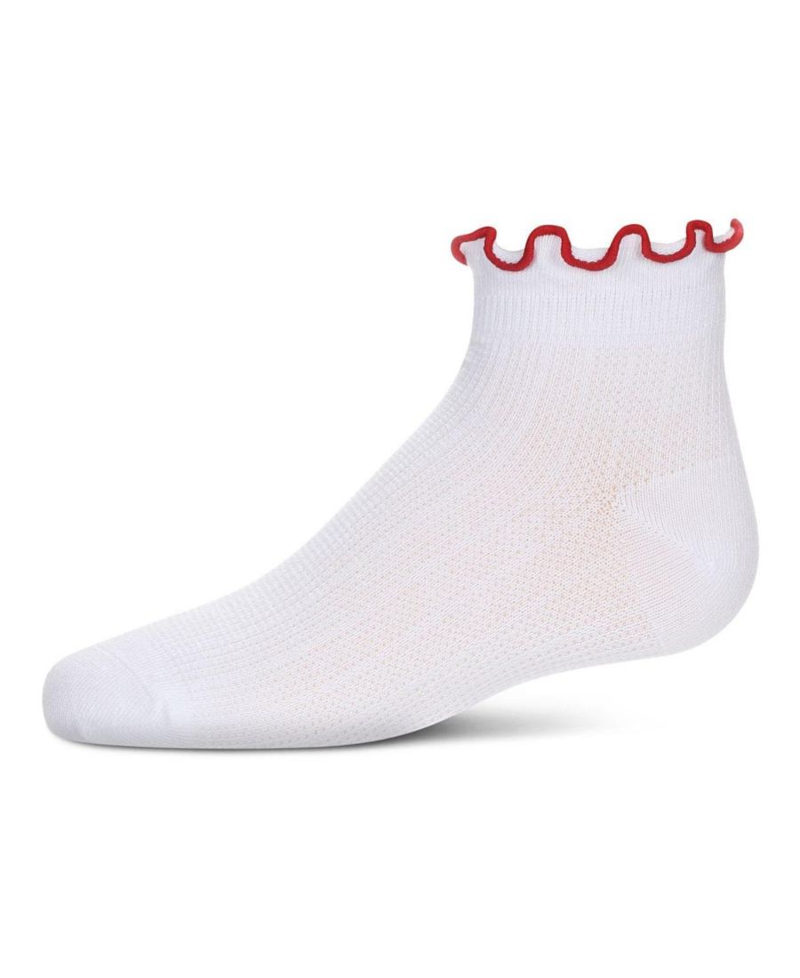 

Цветные носки-перчатки с оборками для девочек MeMoi, White-red