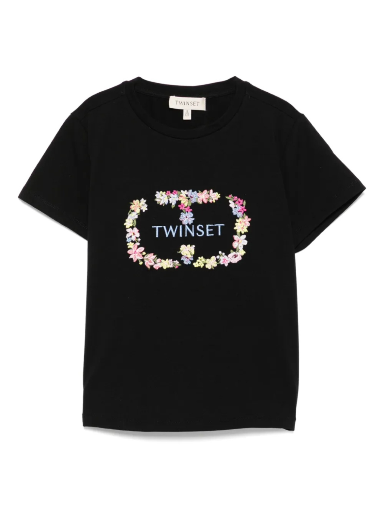 

Футболка с вышитым логотипом TWINSET Kids, черный