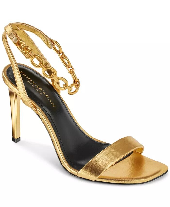 Женские босоножки Corin Chain Strap на высоком каблуке Donna Karan New York, золотой
