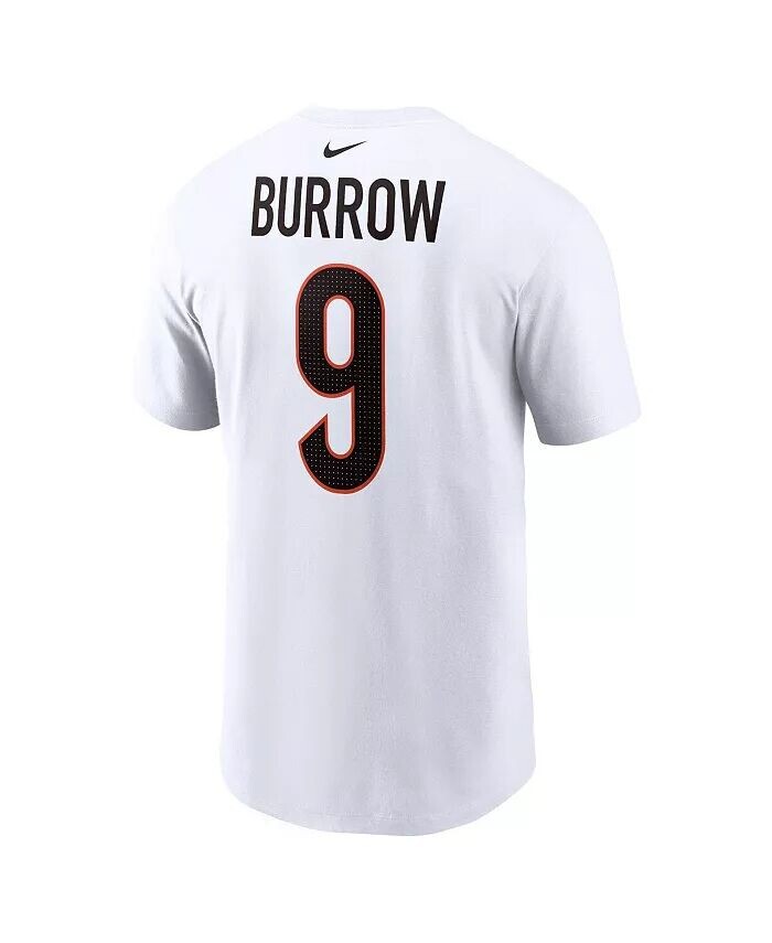 Мужская белая футболка с именем и номером игрока Joe Burrow Cincinnati Bengals Nike — фото 3