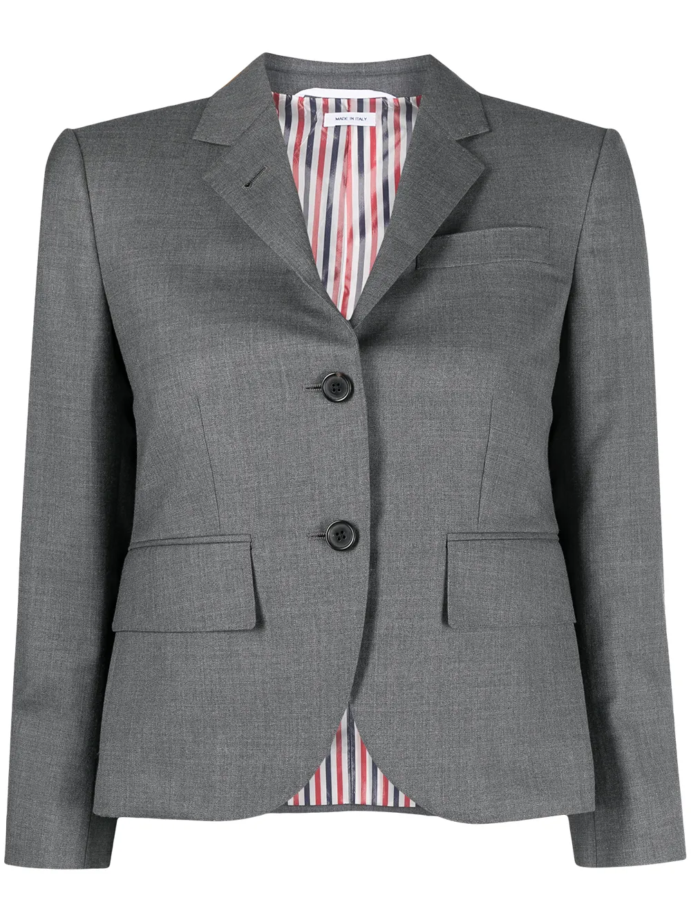 

Однобортный блейзер с заостренными лацканами THOM BROWNE, серый