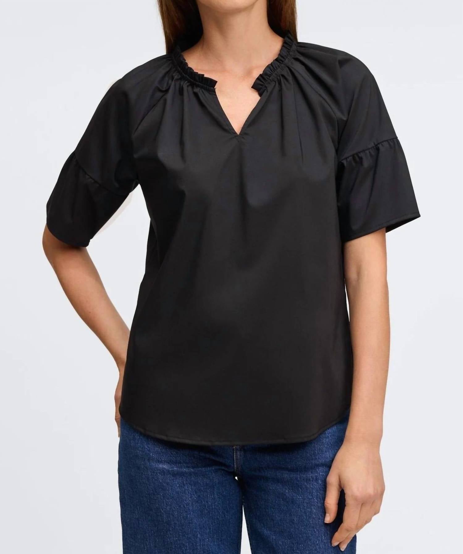 

Вики безутюжная эластичная блузка с рукавом три четверти Foxcroft, черный