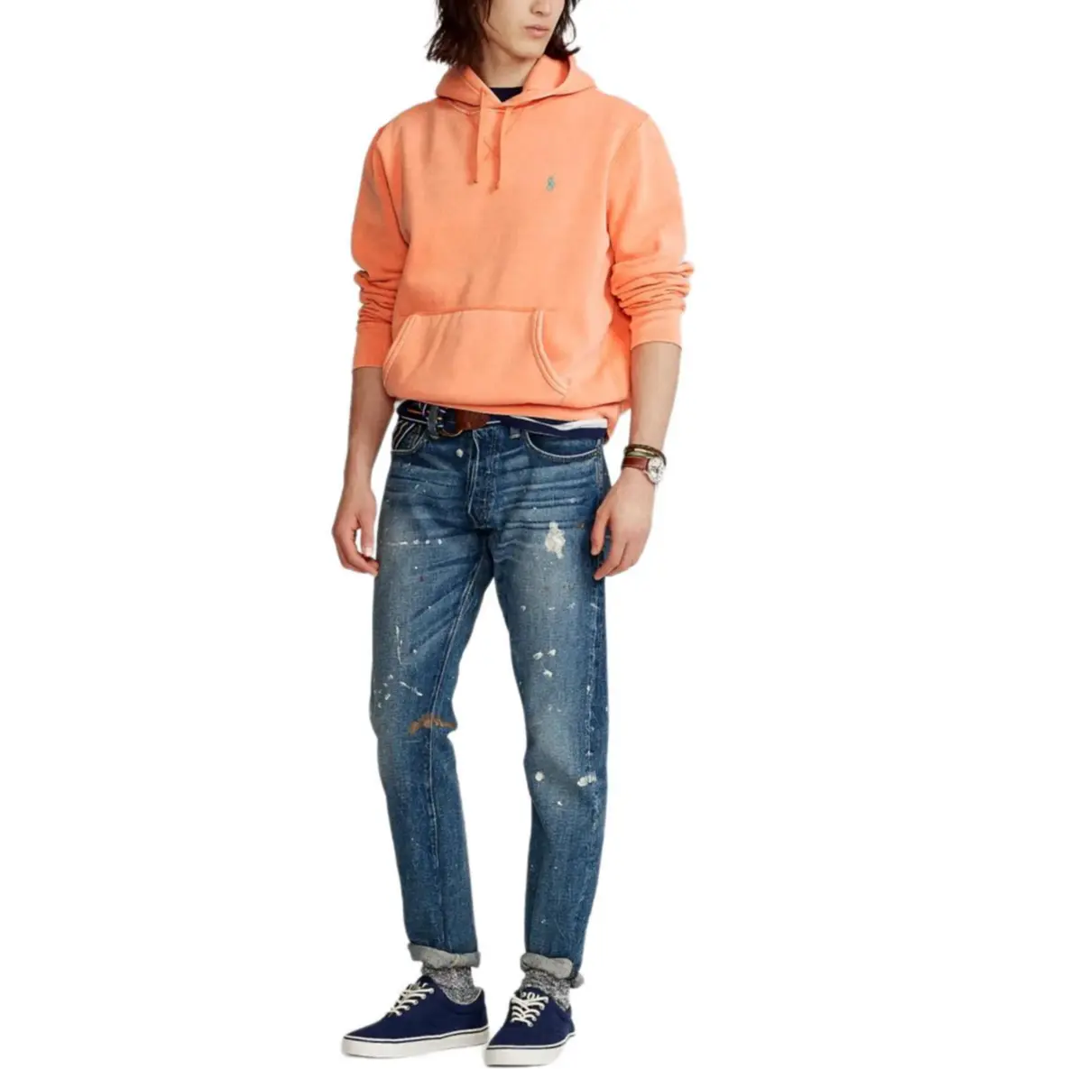 Свитшот мужская Orange Polo Ralph Lauren, оранжевый — фото 3