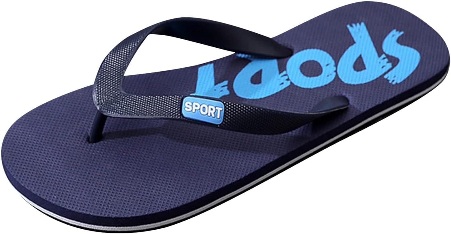 

Мужские обувь, плоские шлепанцы с рыбьей костью, модные повседневные пляжные сандалии, шлепанцы из резины для мужчин Generic, синий