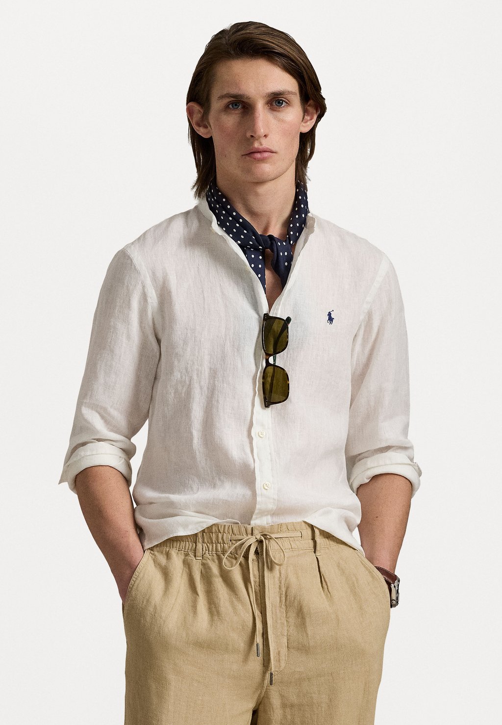 

Рубашка SLIM FIT LINEN SHIRT Polo Ralph Lauren, белый