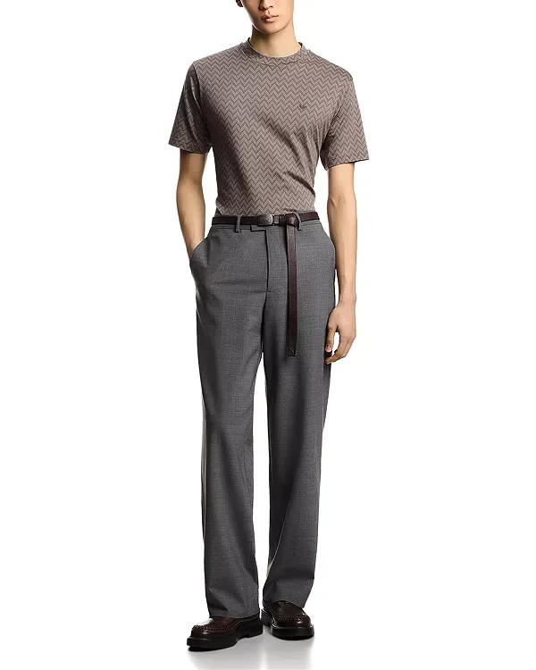 Футболка Icon с двухцветным шевронным узором Emporio Armani, Grey/Brown — фото 2