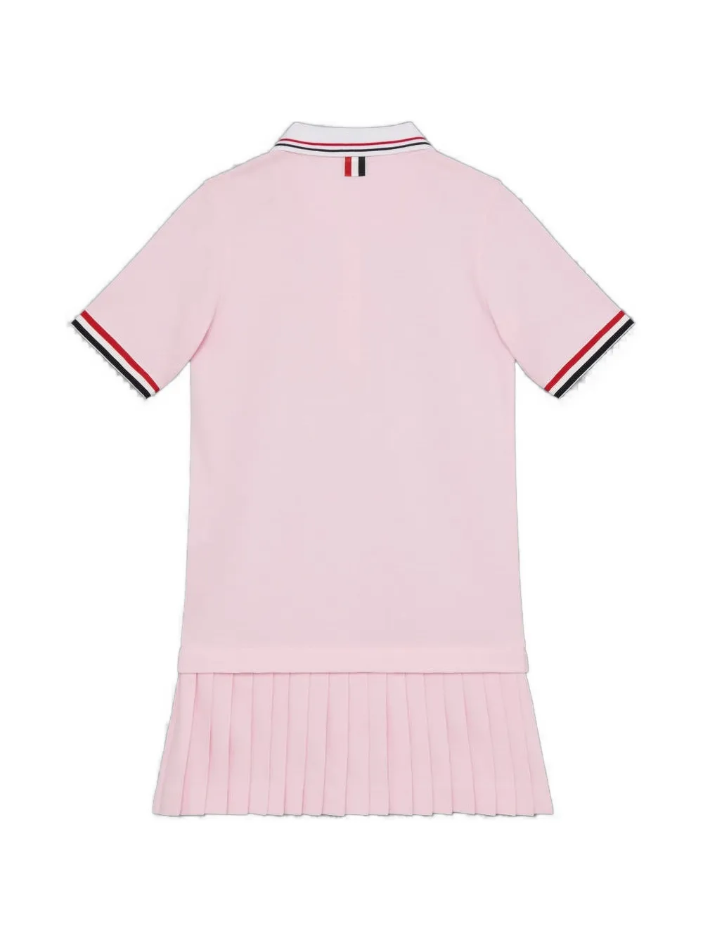 Платье-поло с плиссировкой Thom Browne Kids, розовый — фото 2
