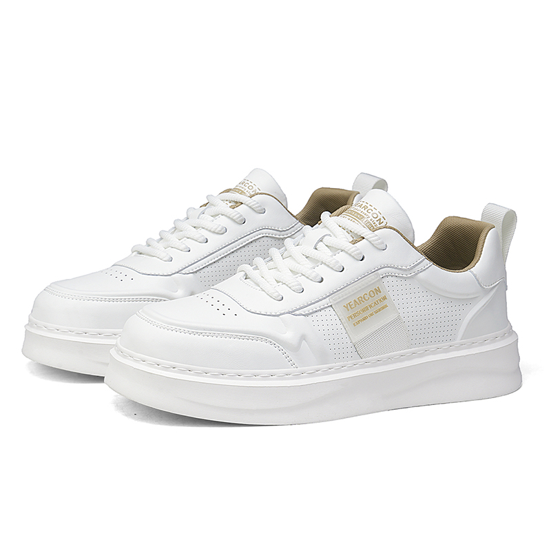 YEARCON Дышащие низкие скейтерские кроссовки мужские белый хаки, цвет White Khaki — фото 2