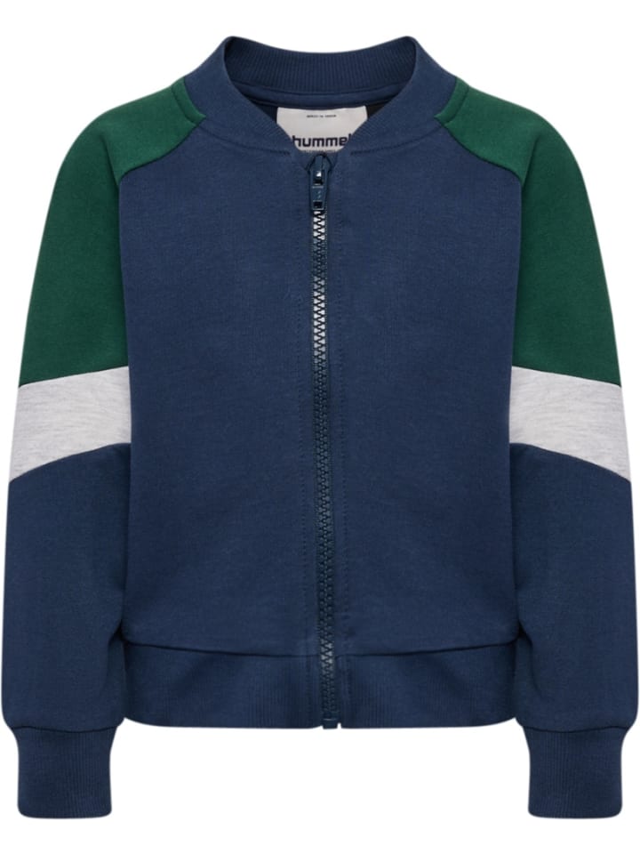 

Детская тренировочная куртка "Mini Loose Block Zip Jacket" синего цвета Hummel