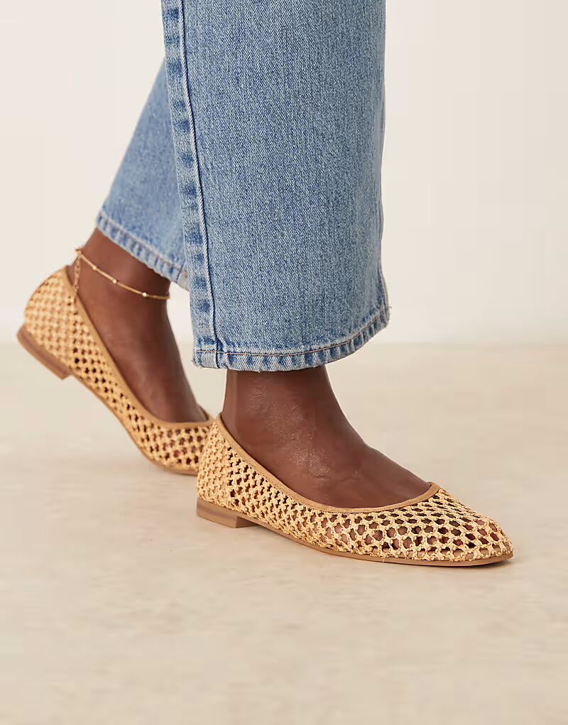Балетки ASOS DESIGN Lagoon из натуральной ткани
