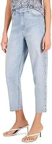 

International Concepts Женские джинсы Mom с высокой посадкой и заклепками