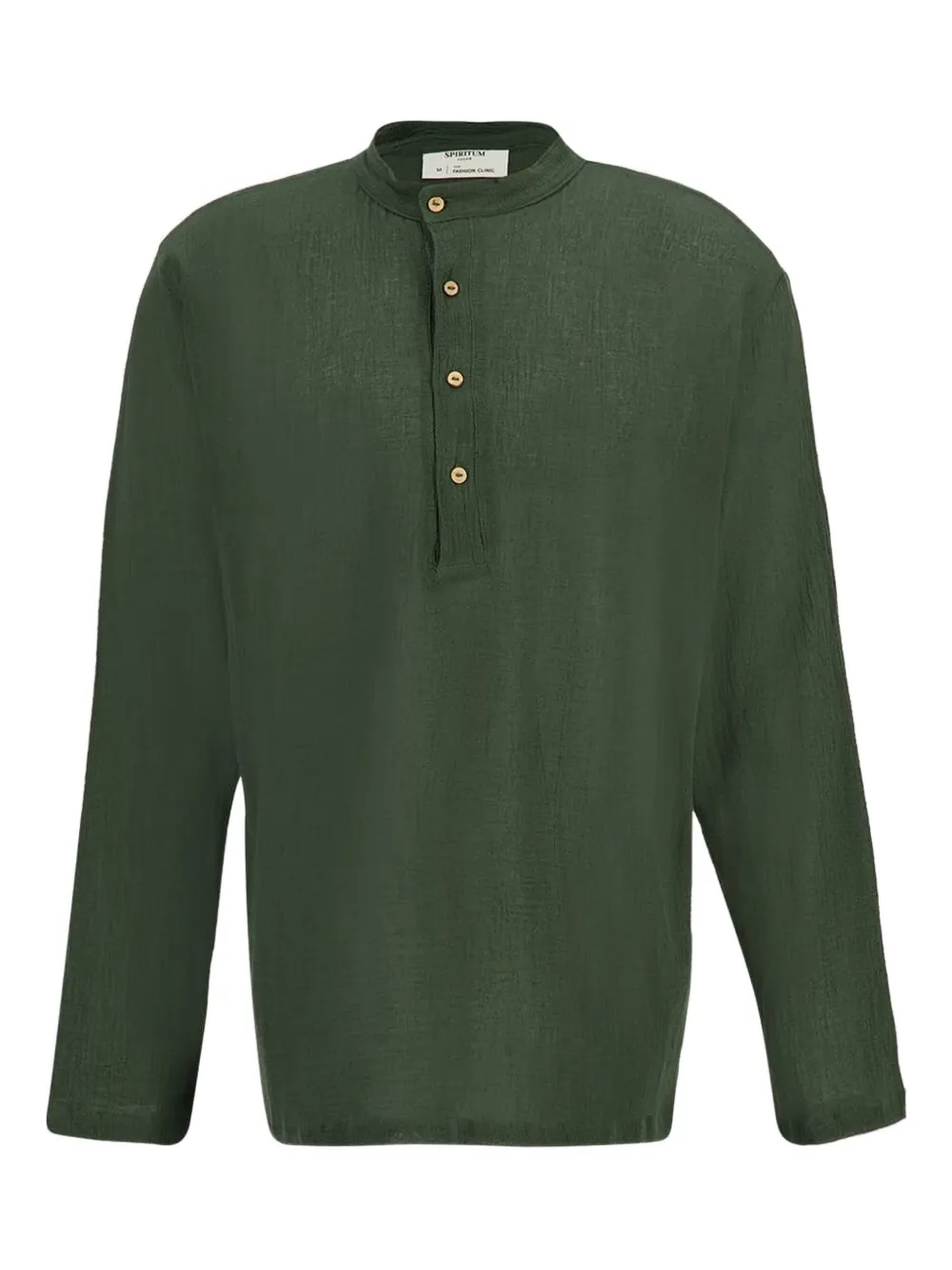 

Рубашка из хлопкового газа на пуговицах SPIRITUM TULUM, зеленый
