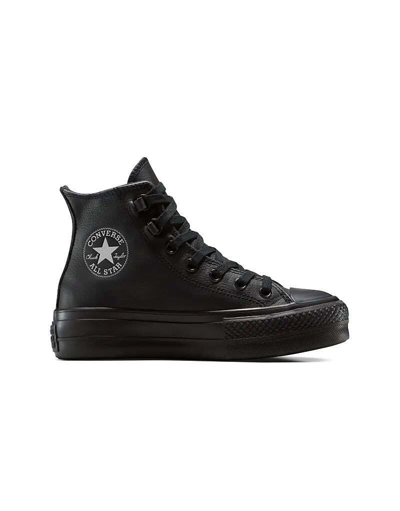 Кожаные кеды Converse Chuck Taylor All Star Lift на платформе в цвете черный/черный/черный
