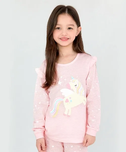 Детская пижама с длинным рукавом Twinkle Unicorn, хлопок, розовая
