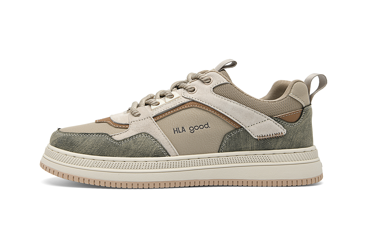 

HLA Низкие скейтерские кроссовки мужские бежево-зеленые, цвет Beige Green