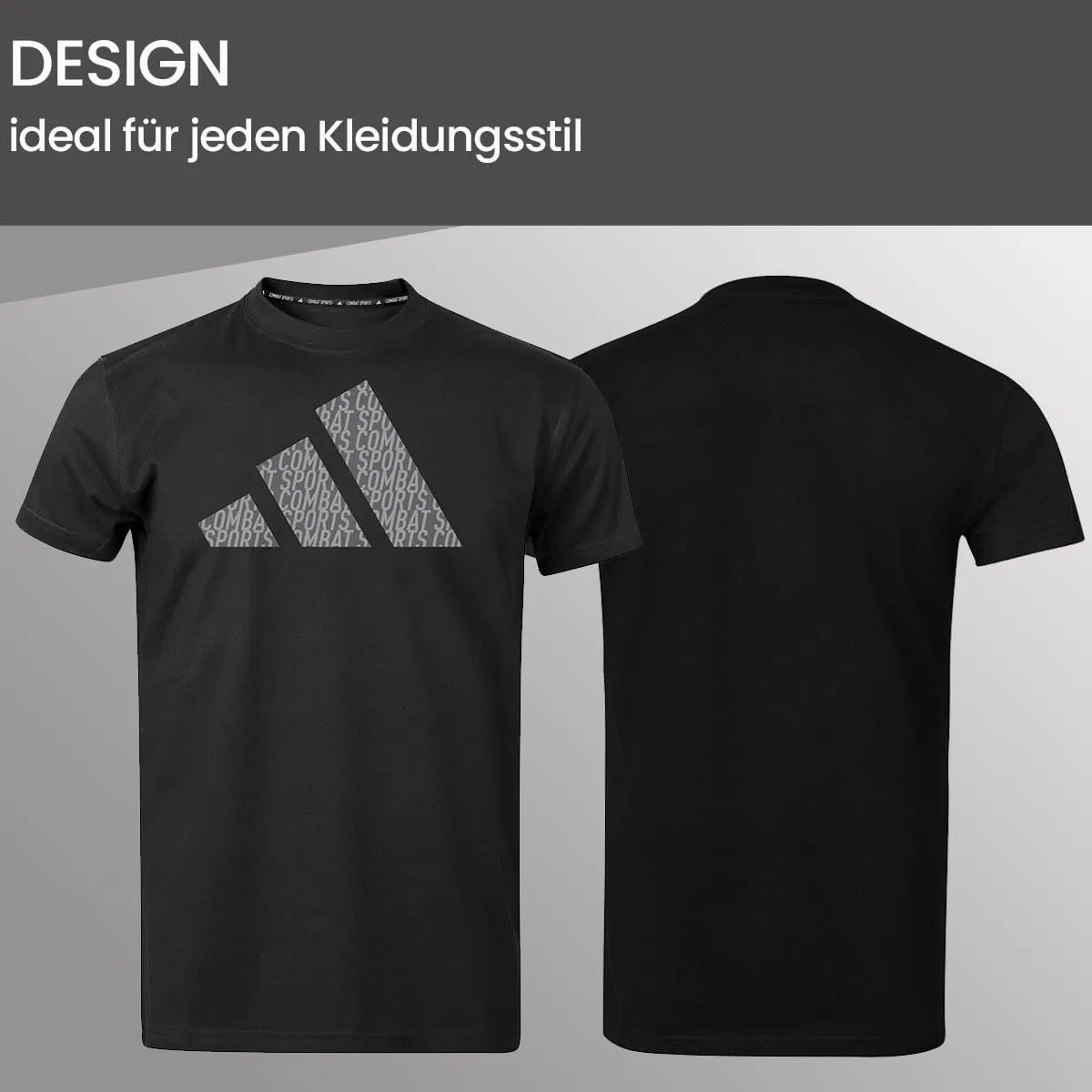 Футболка с коротким рукавом из хлопка Adidas - унисекс с принтом, для тренировок и повседневной носки, активная футболка для мужчин и женщин, ADICLTSPS-CS (US, Alpha, Small, Regular, Regular, Black/Grey) — фото 3