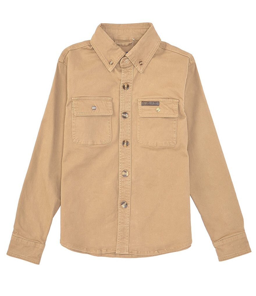 

Правильно завязанная рабочая рубашка с длинными рукавами для больших мальчиков 8–16 лет Properly Tied, коричневый