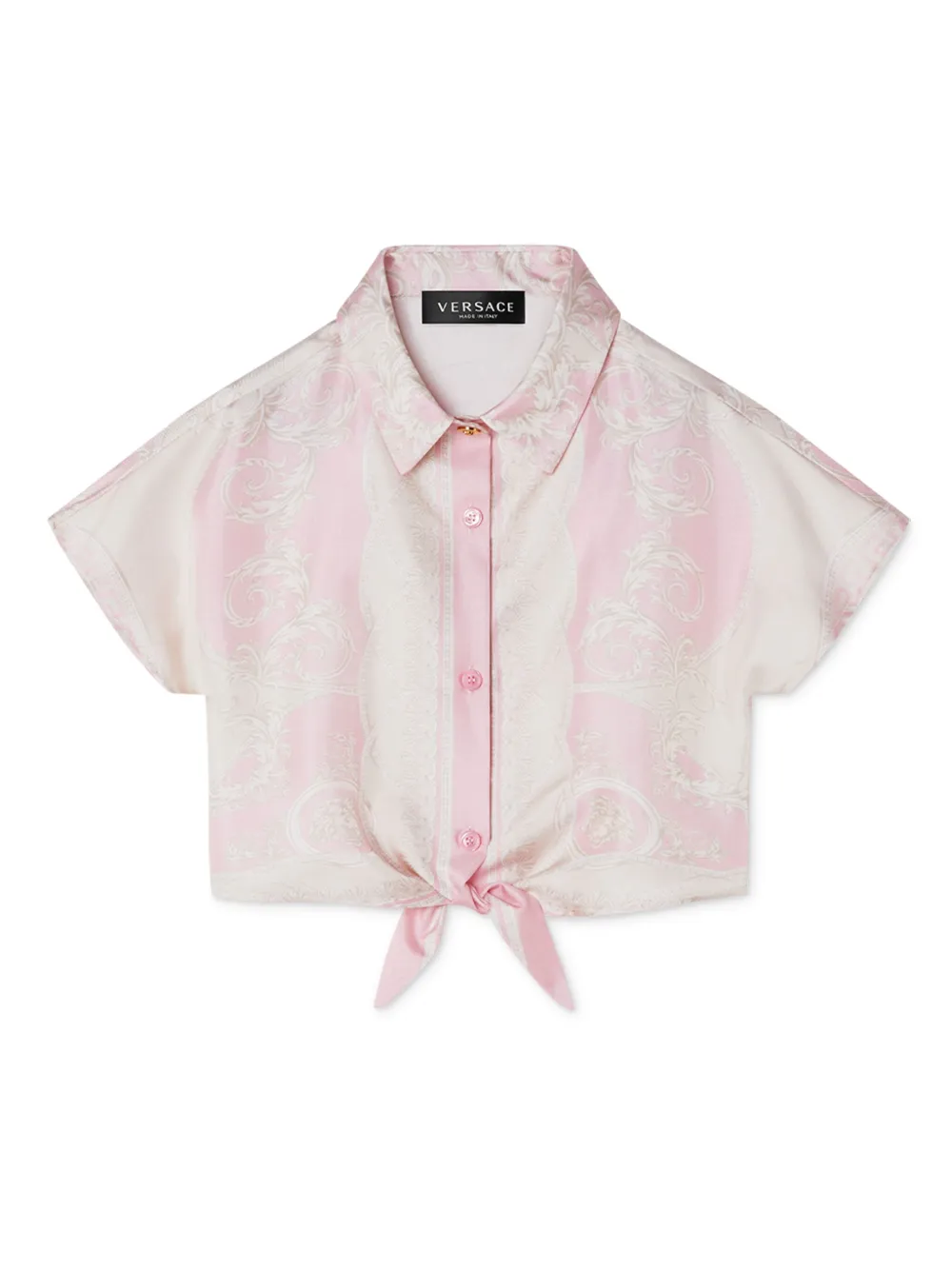 

Рубашка с узором Barocco Versace Kids, розовый