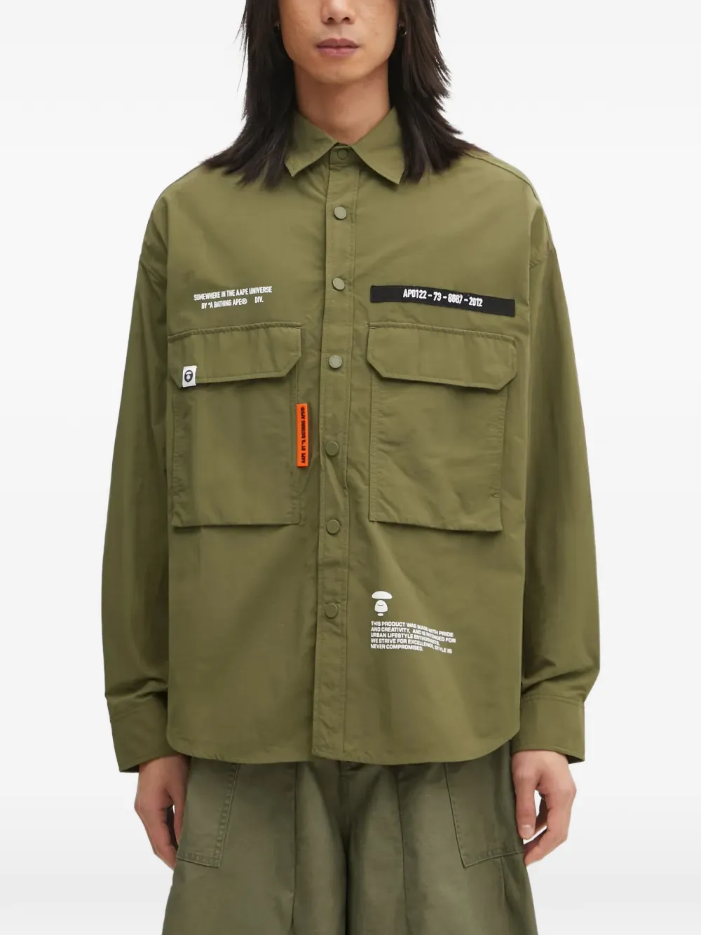 

Рубашка с нагрудным карманом AAPE BY *A BATHING APE, зеленый