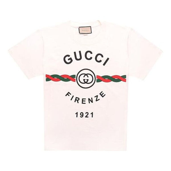

Футболка firenze print tee 'white' Gucci, белый