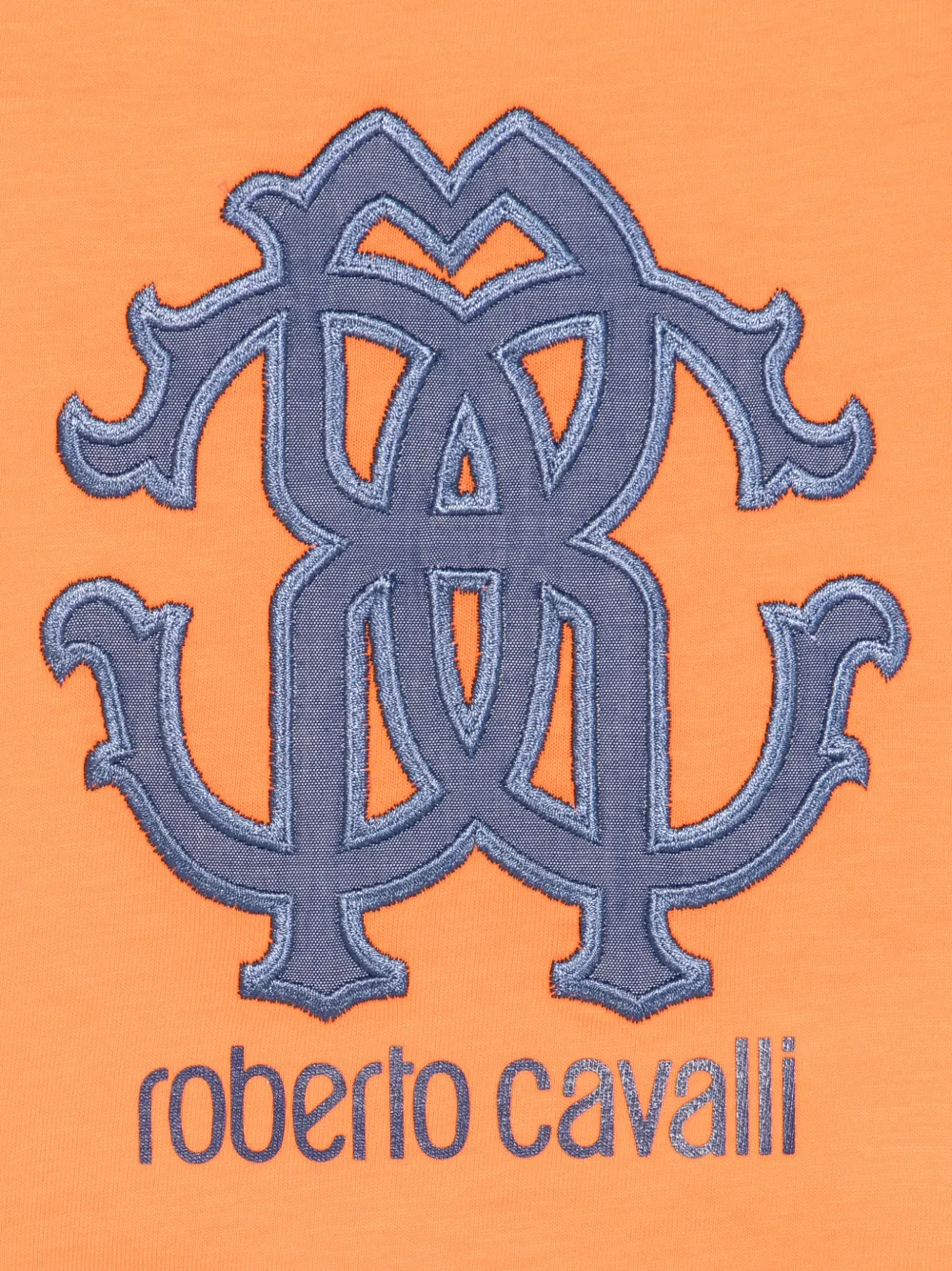 Вышитая футболка Roberto Cavalli Junior, оранжевый — фото 3