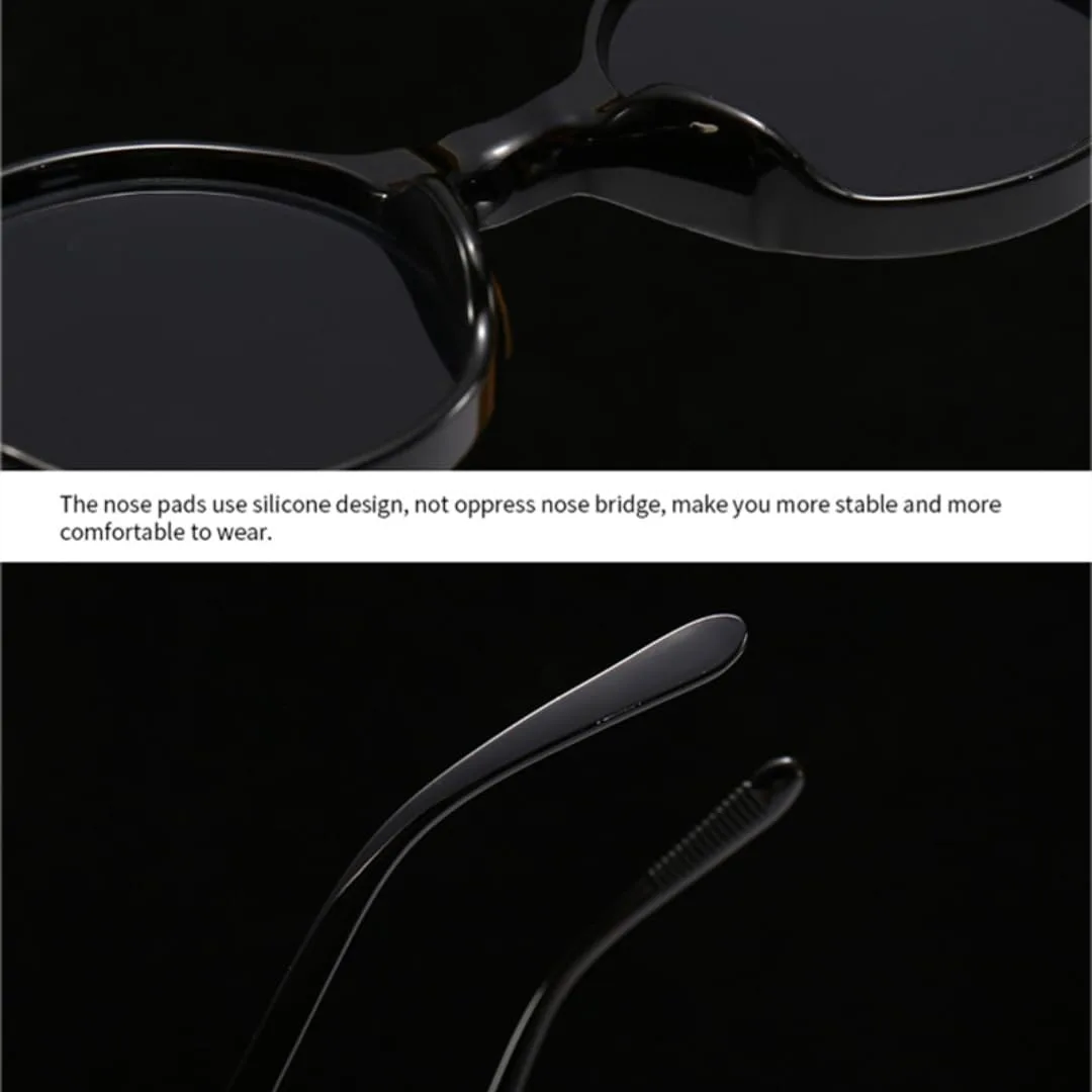 

Круглые солнцезащитные очки для женщин и мужчин в стиле панк, градиентные, ретро, ​​с заклепками, защита от УФ-излучения UV400 UATXTAU, Black Leopard Grey