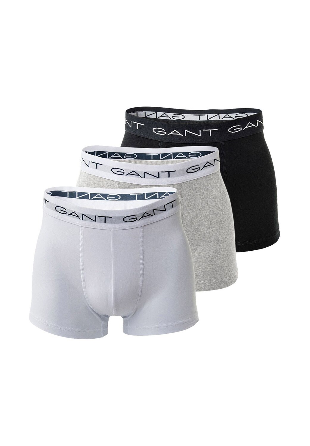 

Мужские боксеры, 3 шт., плавки, хлопок стрейч, логотип, однотонные GANT, серый