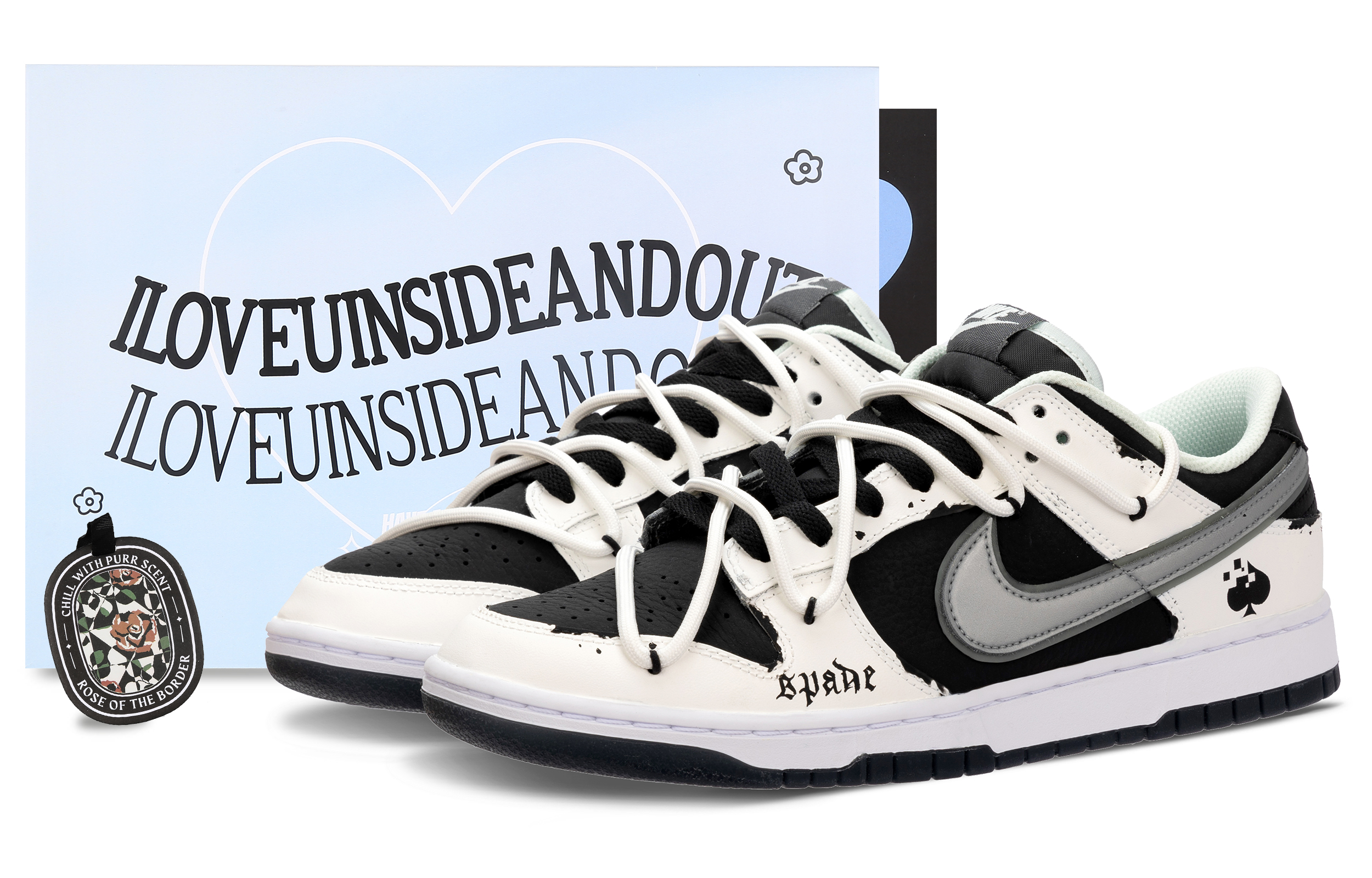 

Кроссовки Nike Dunk Skateboarding Shoes Men Low-top Black/white, белый