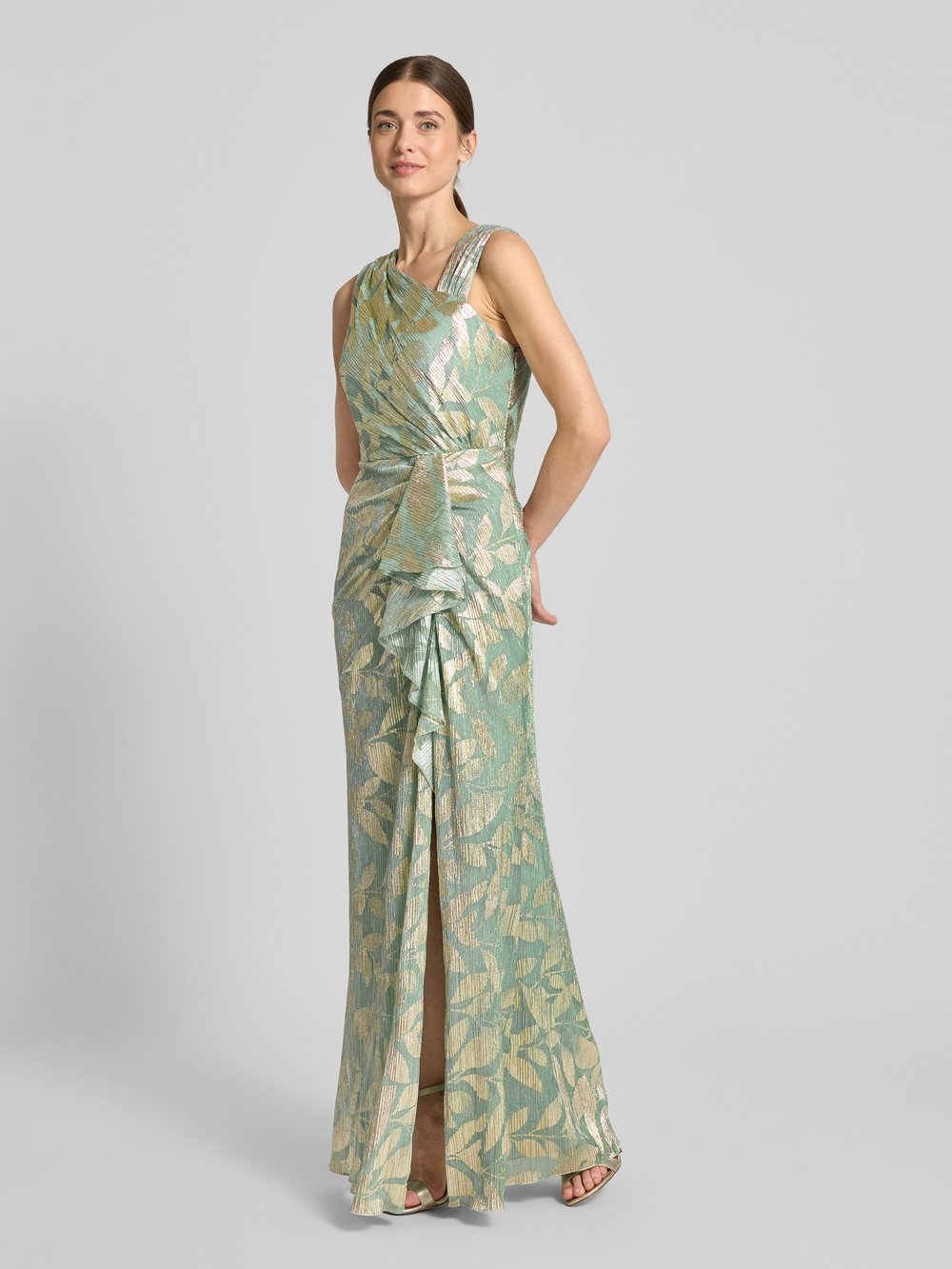 

Вечернее платье в рубчик Adrianna Papell, светло-зеленый