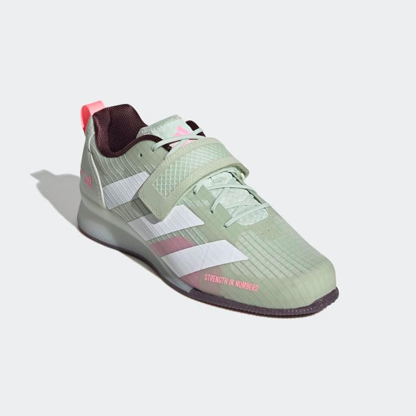Мужские кроссовки для тяжелой атлетики Adidas Adipower III, белый/зеленый/розовый — фото 4