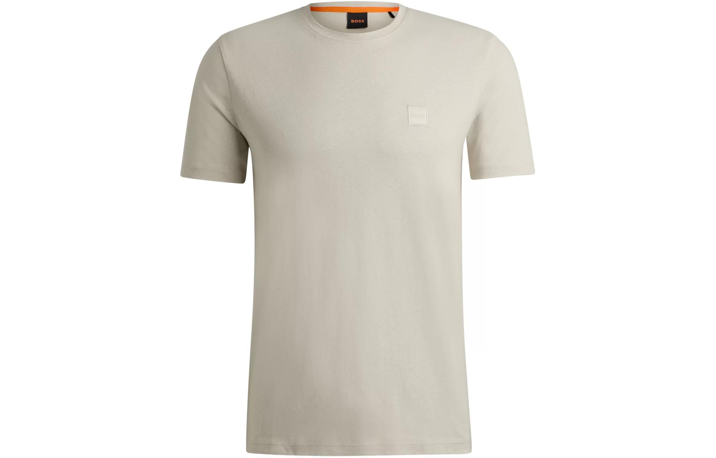 

Футболка с логотипом Boss на накладке HUGO BOSS, бежевая