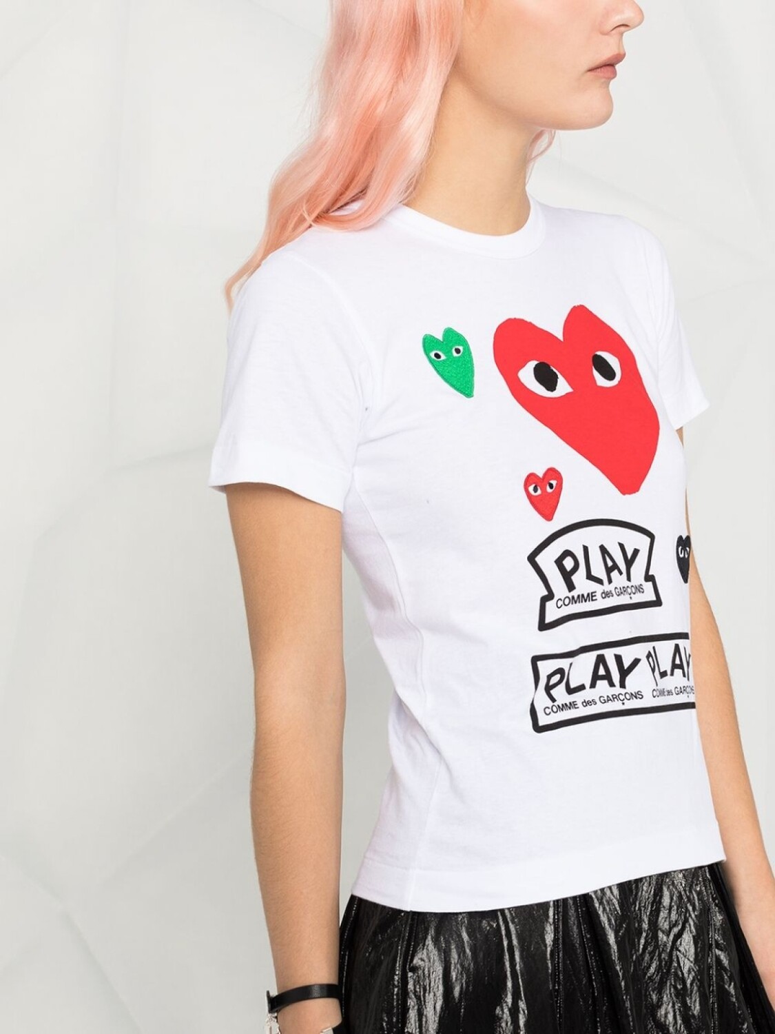 Comme Des Garçons Play футболка с короткими рукавами и принтом, белый — фото 3