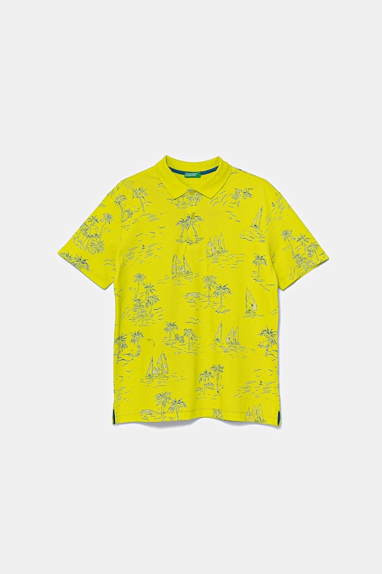 

Хлопковая детская поло United Colors Of Benetton, зеленый