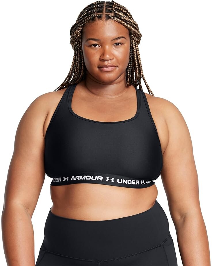 

Бюстгальтер Under Armour Plus Size Crossback Mid Bra, цвет Black/Black/White
