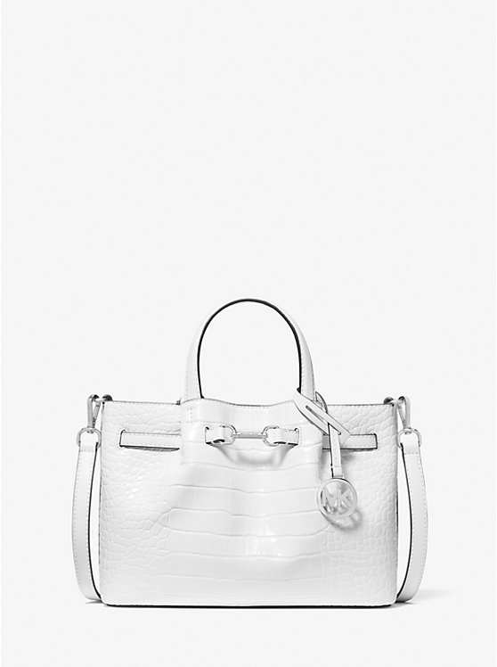 

Маленькая сумка Carson с тиснением под крокодила Michael Kors, белый
