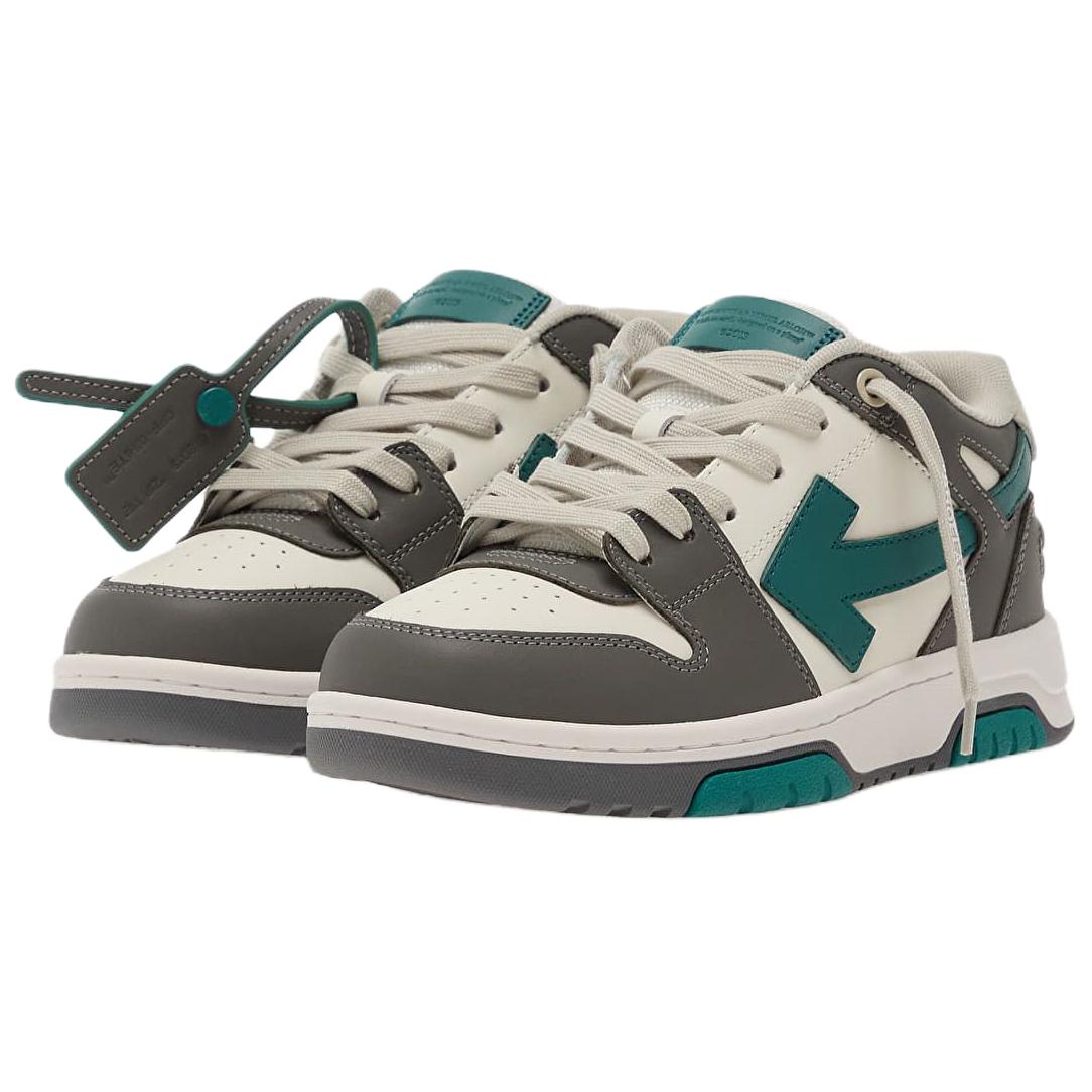 Off-White Женские низкие скейтбордные кроссовки OFF WHITE Out Of Office, серые с белыми элементами — фото 4